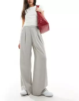 ASOS DESIGN – Серые широкие брюки