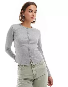 ASOS DESIGN – Серый кардиган с пуантами