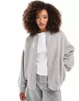 ASOS DESIGN – Серый свитшот-бомбер с круговым узором