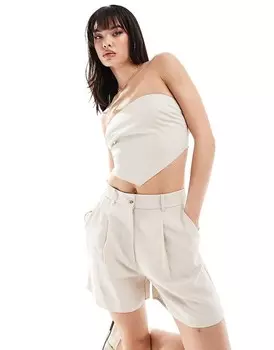 ASOS DESIGN – Серый топ без бретелек с V-образным краем