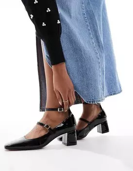 ASOS DESIGN – Sheldon – Черные туфли Мэри Джейн на среднем каблуке
