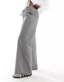 ASOS DESIGN – широкие брюки из хлопкового поплина в клетку виши