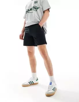 ASOS DESIGN — Широкие шорты чинос черного цвета