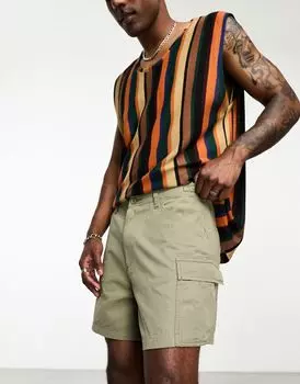 ASOS DESIGN – широкие шорты карго средней длины цвета хаки