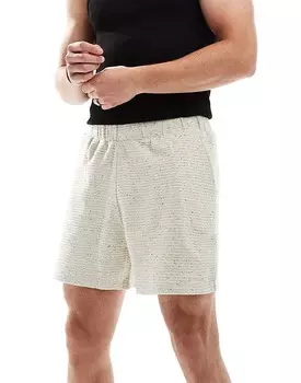 ASOS DESIGN – шорты для отдыха цвета экрю с вафельной текстурой