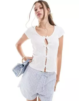 ASOS DESIGN – Шорты и колготки> Футболка Pointelle с бантами