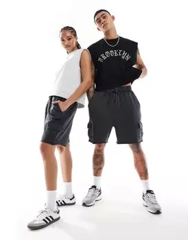 ASOS DESIGN — шорты-карго оверсайз черного цвета унисекс