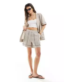 ASOS DESIGN – шорты песочного цвета с ажурными деталями