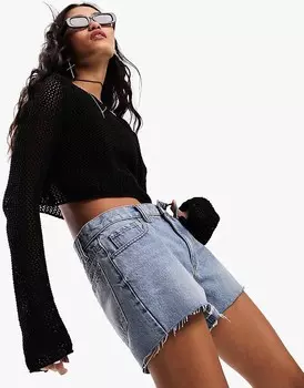 ASOS DESIGN – Шорты свободного кроя выцветшего синего цвета