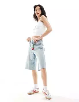 ASOS DESIGN – шорты удлиненного просторного кроя с выбеленным эффектом