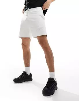 ASOS DESIGN – шорты узкого кроя белого меланжевого цвета