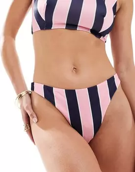 ASOS DESIGN – Sidney – плавки бикини с высокими ногами в полоску