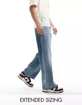 ASOS DESIGN – синие мешковатые широкие джинсы