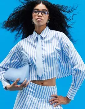 ASOS DESIGN – Синяя асимметричная сумка через плечо