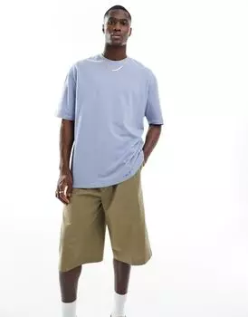 ASOS DESIGN – синяя футболка из пике оверсайз