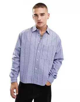 ASOS DESIGN – синяя рубашка свободного кроя в клетку