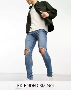 ASOS DESIGN спрей для джинсов Power Stretch светлого оттенка с рваными коленями