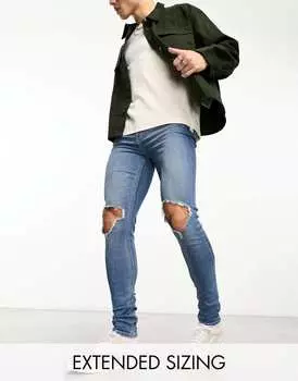 ASOS DESIGN спрей для джинсов Power Stretch светлого оттенка с рваными коленями