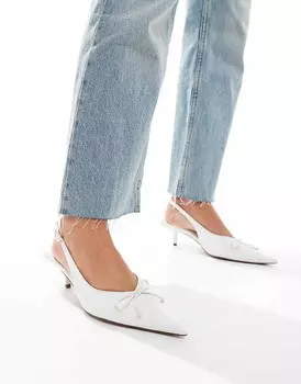 ASOS DESIGN – Sriracha – Туфли кремового цвета на среднем каблуке, с ремешком на пятке и бантом