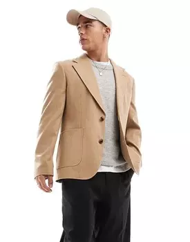 ASOS DESIGN – сшитая на заказ куртка из фланели светло-коричневого цвета