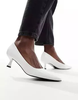 ASOS DESIGN – Street – туфли белого цвета на маленьком каблуке