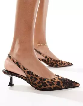 ASOS Design – Stroll – Туфли с ремешком, каблуком и леопардовым принтом