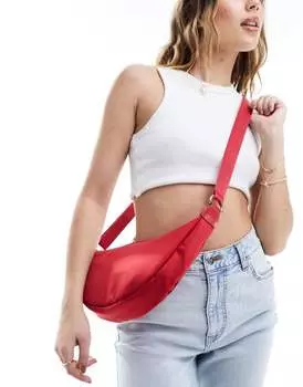 ASOS DESIGN - Сумка на плечо из нейлона красного цвета