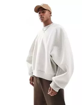 ASOS DESIGN — супер-оверсайз-толстовка белого верескового цвета с аквалангом