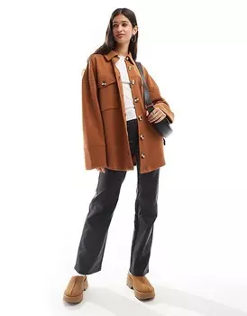 ASOS DESIGN – Супермягкая куртка-рубашка цвета мокко