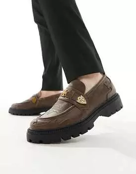 ASOS DESIGN – светло-коричневые ковбойские лоферы из искусственной кожи