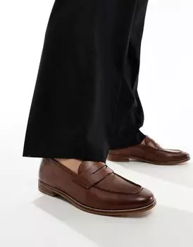 ASOS DESIGN — Светло-коричневые кожаные лоферы на натуральной подошве