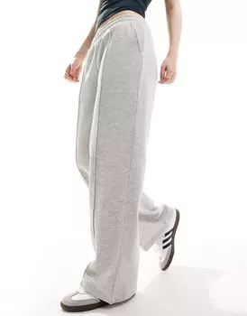 ASOS DESIGN – светло-серые меланжевые джоггеры прямого кроя