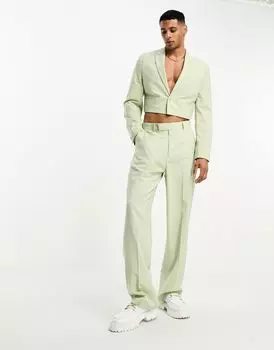 ASOS DESIGN – светло-зеленые широкие брюки
