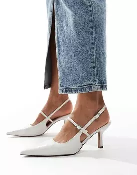 ASOS DESIGN – Swipe – Белые туфли Мэри Джейн на среднем каблуке