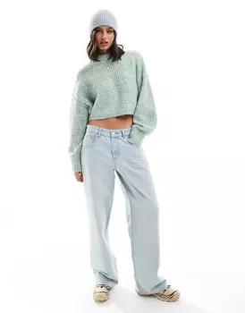 ASOS DESIGN – Свитер-водолазка из крученой пряжи зеленого цвета