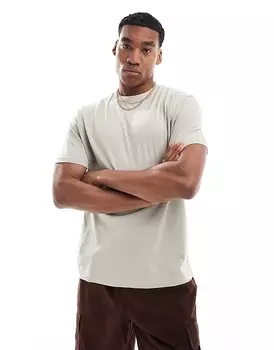 ASOS DESIGN – Свободная базовая футболка каменно-бежевого цвета с круглым вырезом