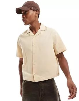 ASOS DESIGN – свободная хлопковая рубашка свободного кроя нейтрального цвета