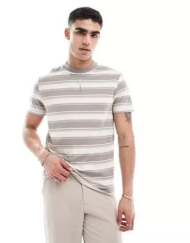 ASOS DESIGN – свободная полосатая футболка натурального цвета