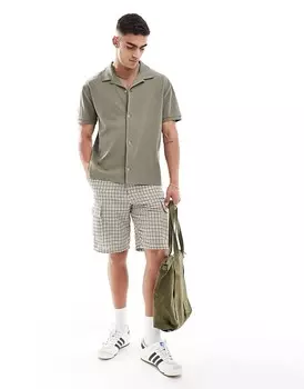 ASOS DESIGN – свободная рубашка цвета хаки в рубчик