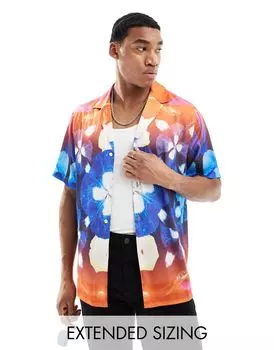 ASOS DESIGN — Свободная рубашка с цветочным принтом и лацканами в стиле калейдоскопа