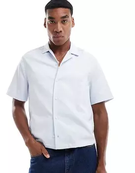 ASOS DESIGN – свободная рубашка свободного кроя с короткими рукавами и синими полосками