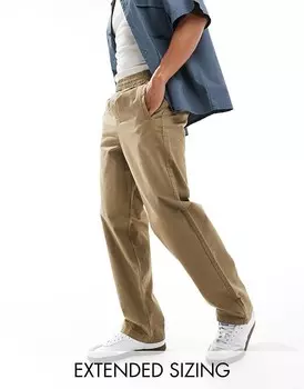 ASOS DESIGN – свободные бежевые брюки без застежек
