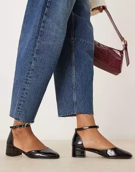 ASOS DESIGN – Syrup – Черные лакированные туфли на среднем каблуке