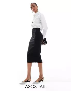 ASOS DESIGN Tall – черная юбка-карандаш миди