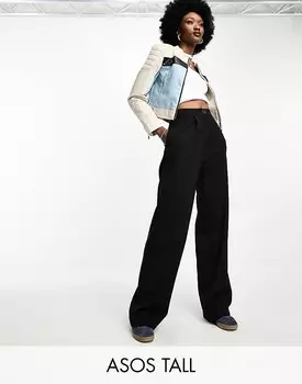 ASOS DESIGN Tall — черные широкие брюки для папы