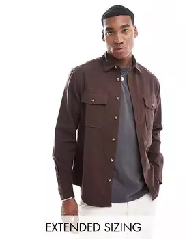 ASOS DESIGN – темно-коричневая хлопковая рубашка