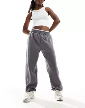 ASOS DESIGN — Темно-серые джоггеры оверсайз с открытой строчкой