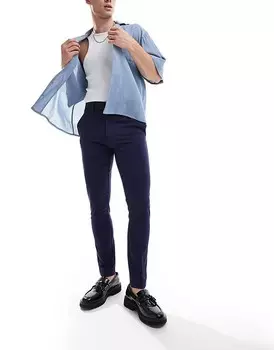ASOS DESIGN – Темно-синие элегантные брюки очень облегающего кроя