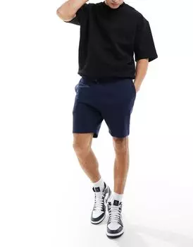 ASOS DESIGN – темно-синие приталенные шорты