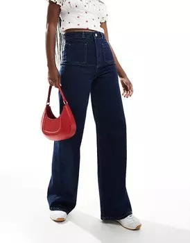ASOS DESIGN – темно-синие широкие джинсы с передними карманами
